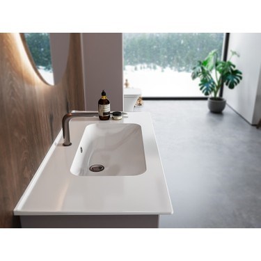 Canlı Turkuaz Renkli Etajerli Lavabo 80x47 cm Ekstra Depolama Alanı