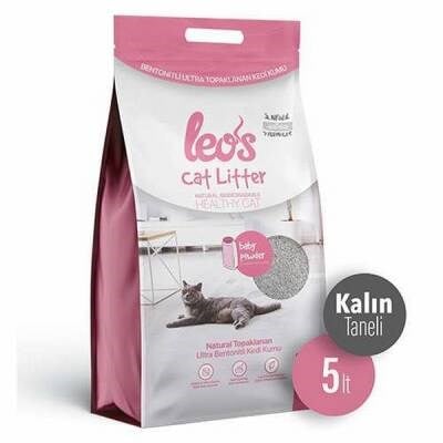 Cat Litter Baby Powder Kokulu Kalın Taneli Kedi Kumu 2x5 Lt