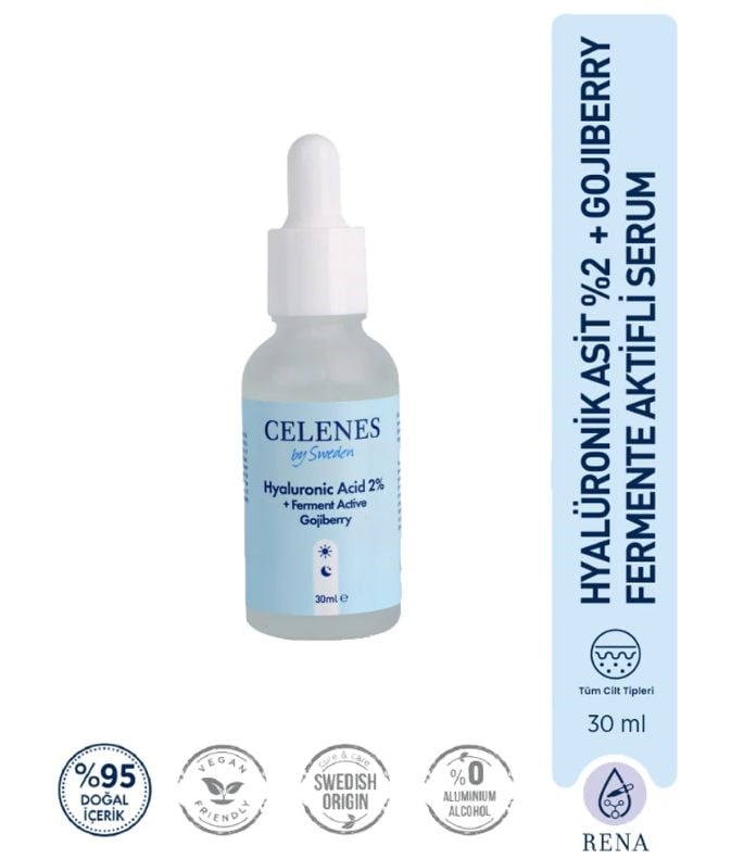 Celenes Yoğun Nemlendirici ve Cilt Yenileyici Rena Hyaluronic Asit Serum - Fermante Aktif Gojiberry 30 ml