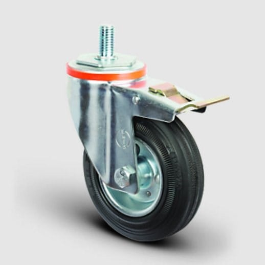 Civatalı Frenli Kauçuk Tekerlek Çap:150