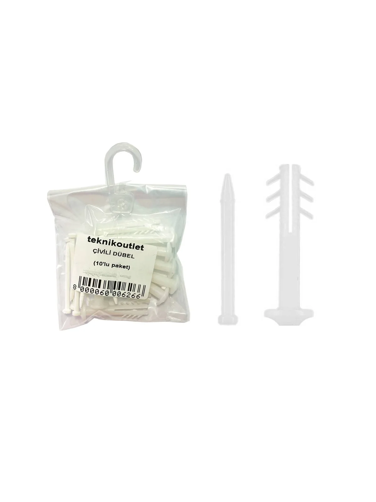 Çivili Korniş Montaj Dübel 8mm 10lu Paket