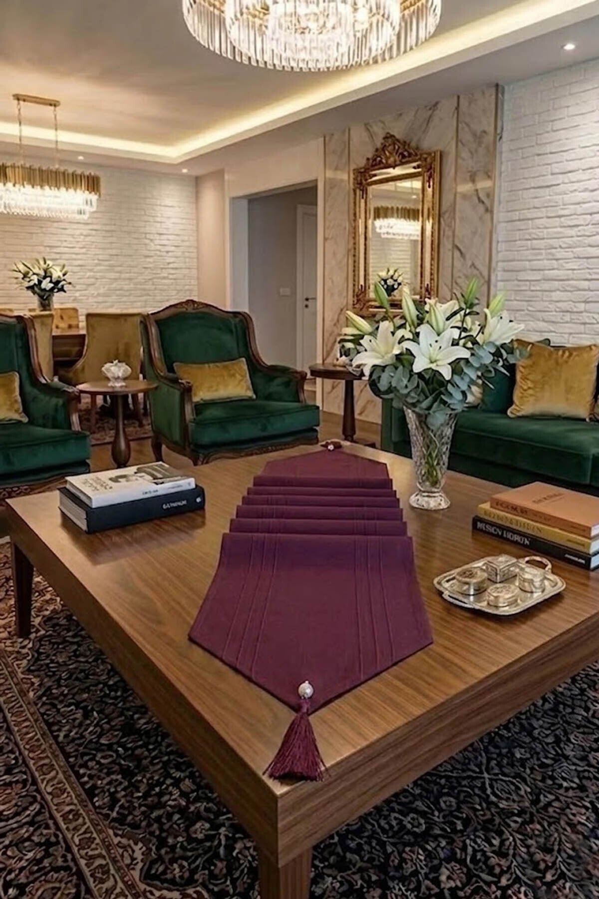 Çizgili Tek Runner, Colber Tek Runner 40x140cm Mürdüm