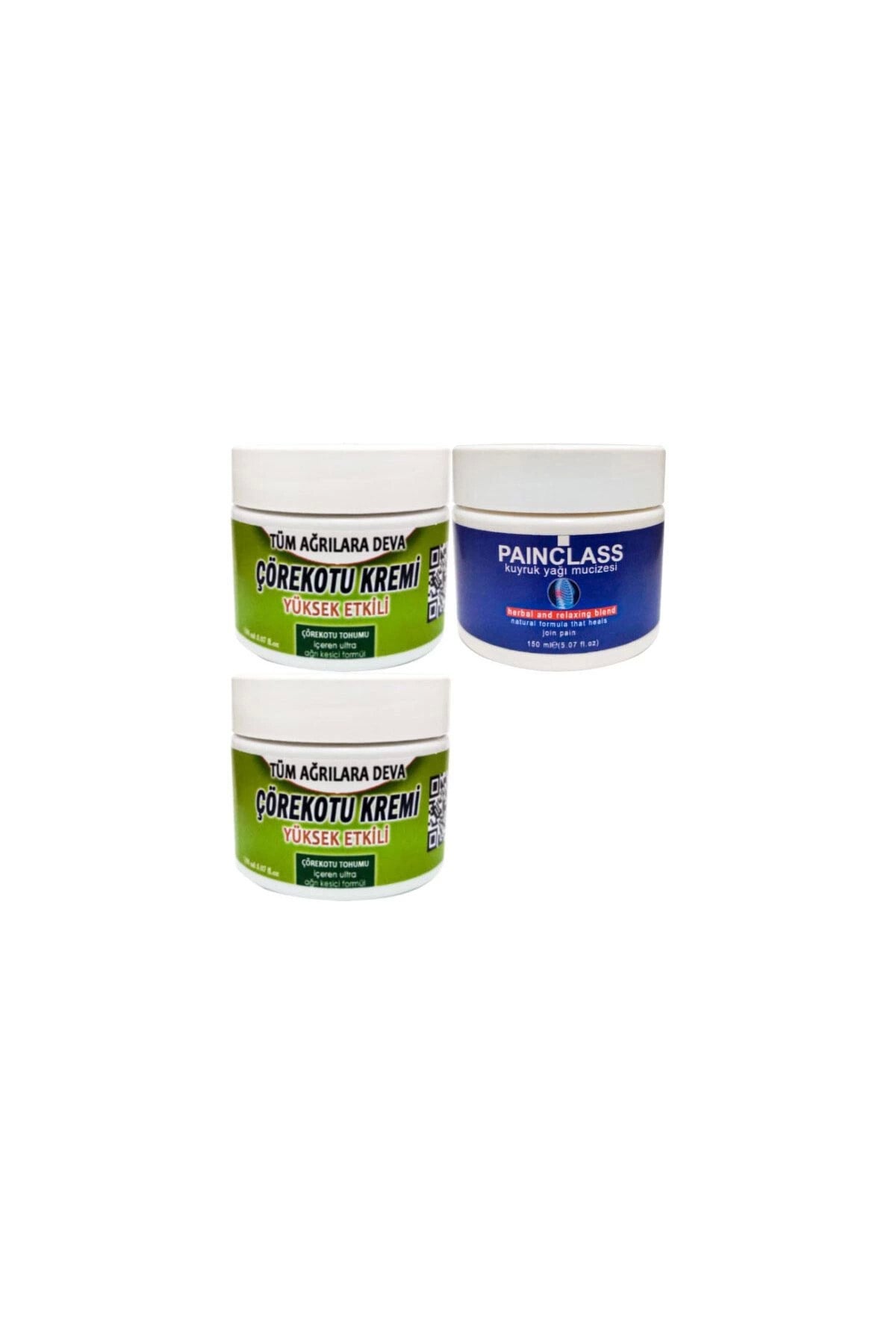Çörek Otu Kremi Orta Boy  2x 100 ml - Painclass 150 ml Kuıyruk Yağı Kremi