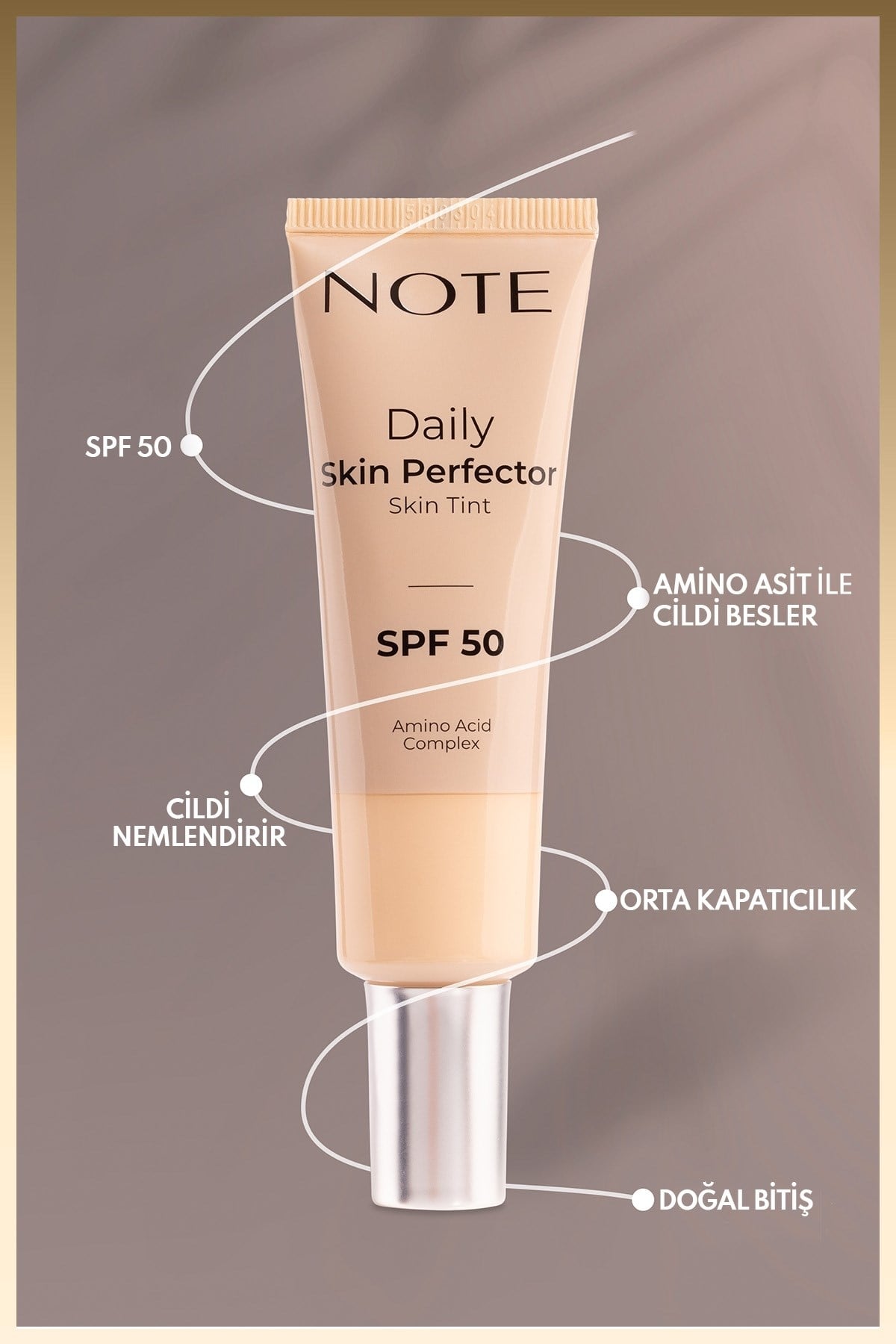 Cosmetics Daily Skin Perfector Skin Tint SPF 50 Ton Eşitleyici Doğal Bitişli Renkli Nemlendirici - 140