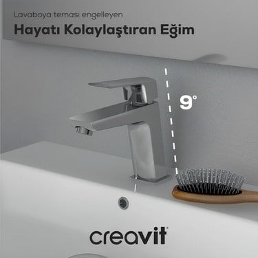 Creavit Slope Krom Lavabo Bataryası