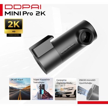 DDPAI Mini Pro 2K Araç İçi Kamera - 2K HD Çözünürlük ve Gece Görüşü