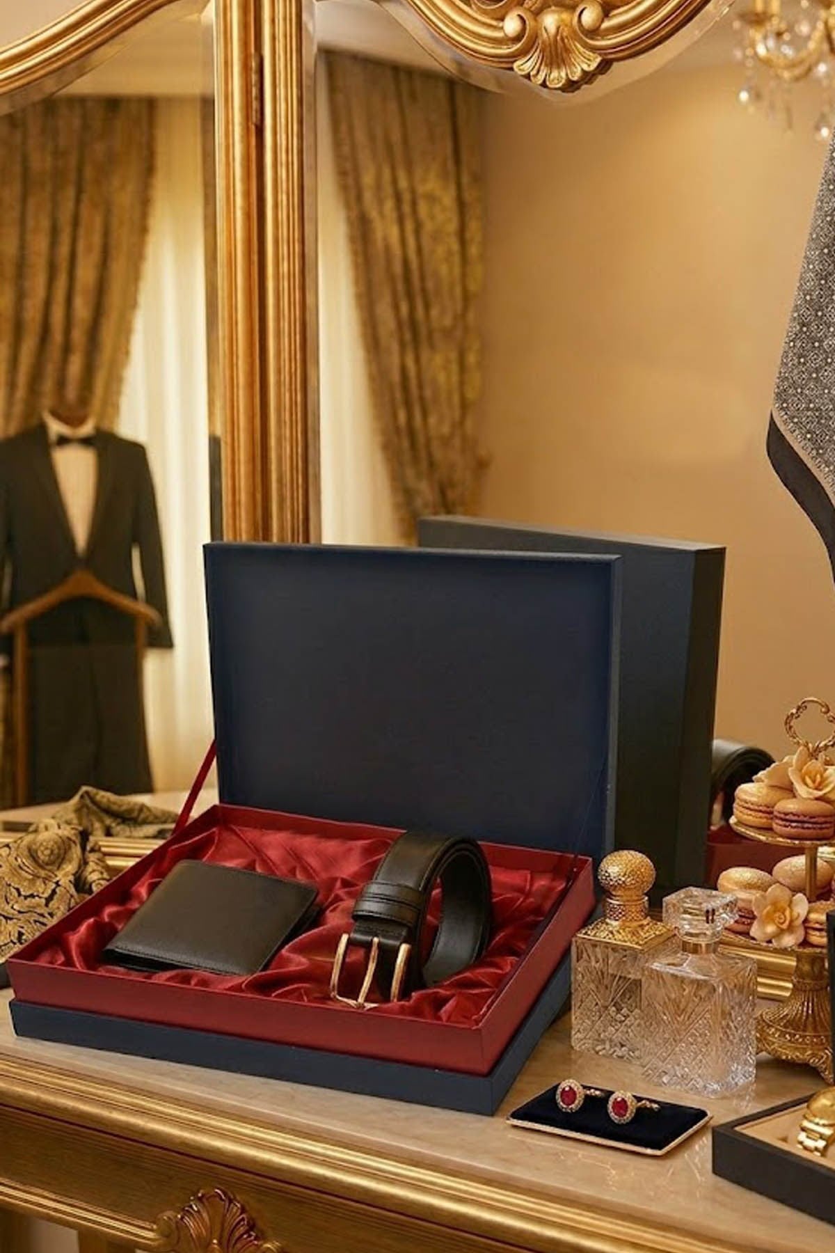 Damat Kemer Cüzdan Seti 2li Kutulu