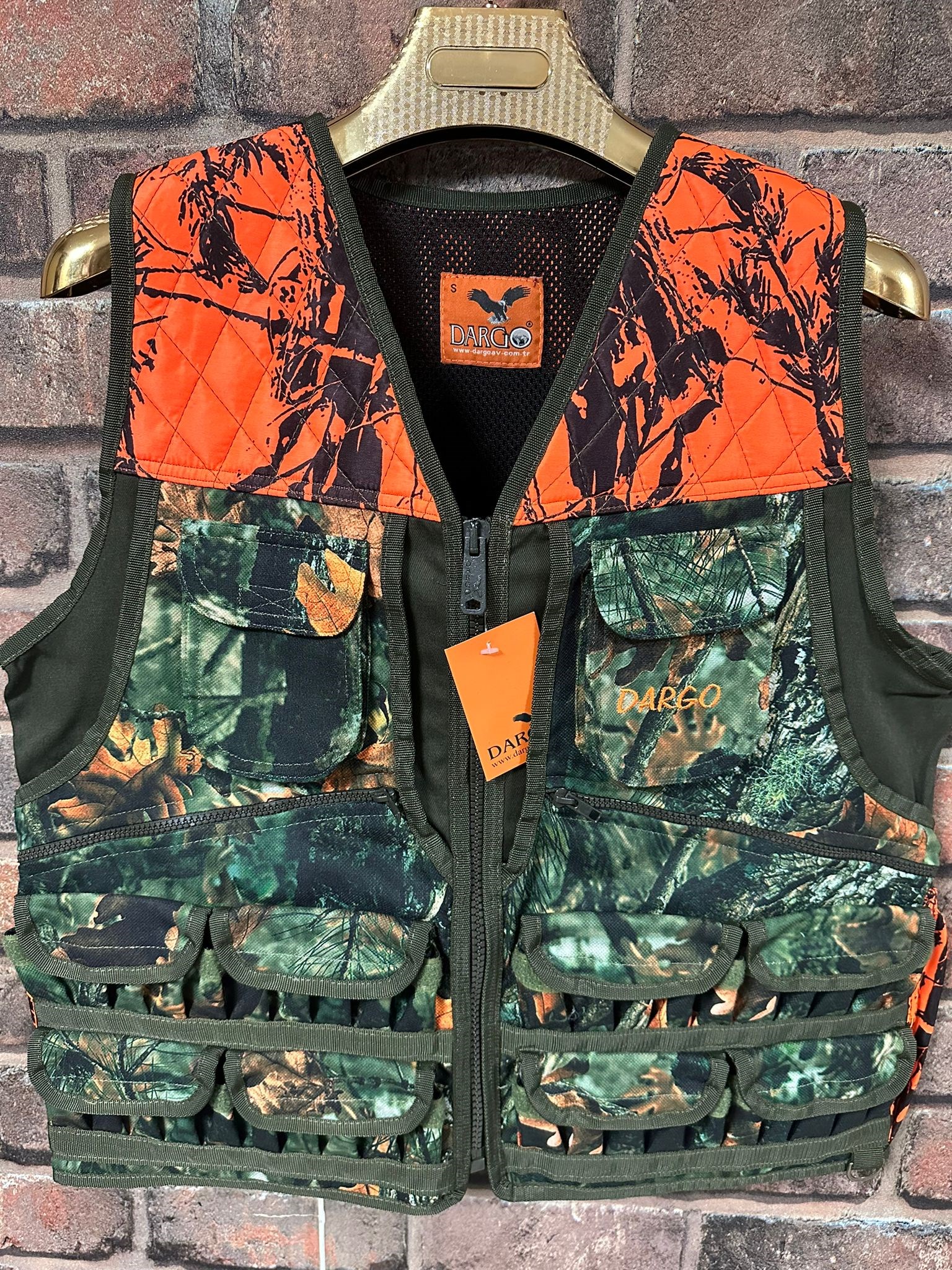 Dargo Turuncu Sonbahar Kamuflaj Avcı Yeleği - 3XL