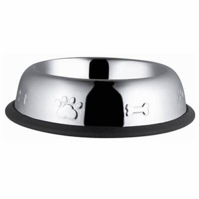 Desenli Oval Metal Kedi ve Küçük Irk Köpek Mama Su Kabı 8 Oz 12 Cm
