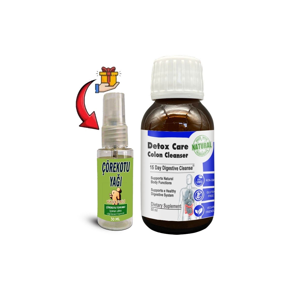 Detox Care 1 Kutu 15 Günlük Pratik Şurup Formülü + Çörek Otu Masaj Yağı 30 ml