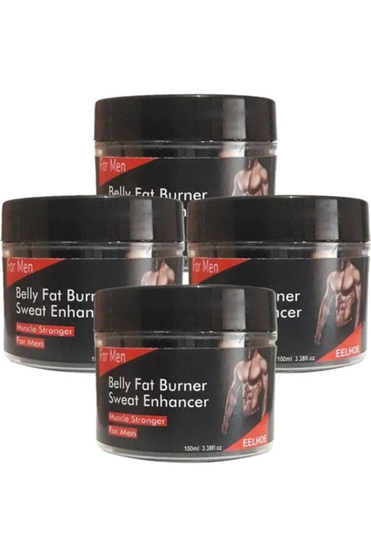 Eelhoe 4lü Adet Belly Fatburner Sweat Enhancer Erkeklere Özel  Şekillendirme Kremi 100 ml