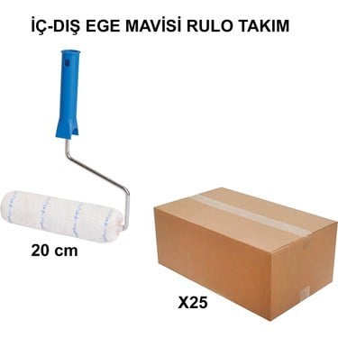 Ege Mavisi Rulo Fırça Takımı 20 cm - 25 Adet