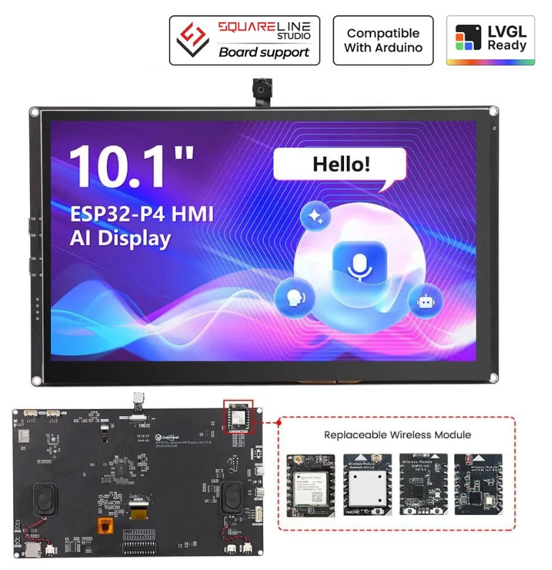 Elecrow CrowPanel Advanced 10.1 İnç ESP32-P4 HMI Dokunmatik IPS Ekran (1024x600)