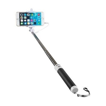 Ergonomik Tasarımlı Hafif Selfie Çekim Çubuğu, Beyaz/Siyah