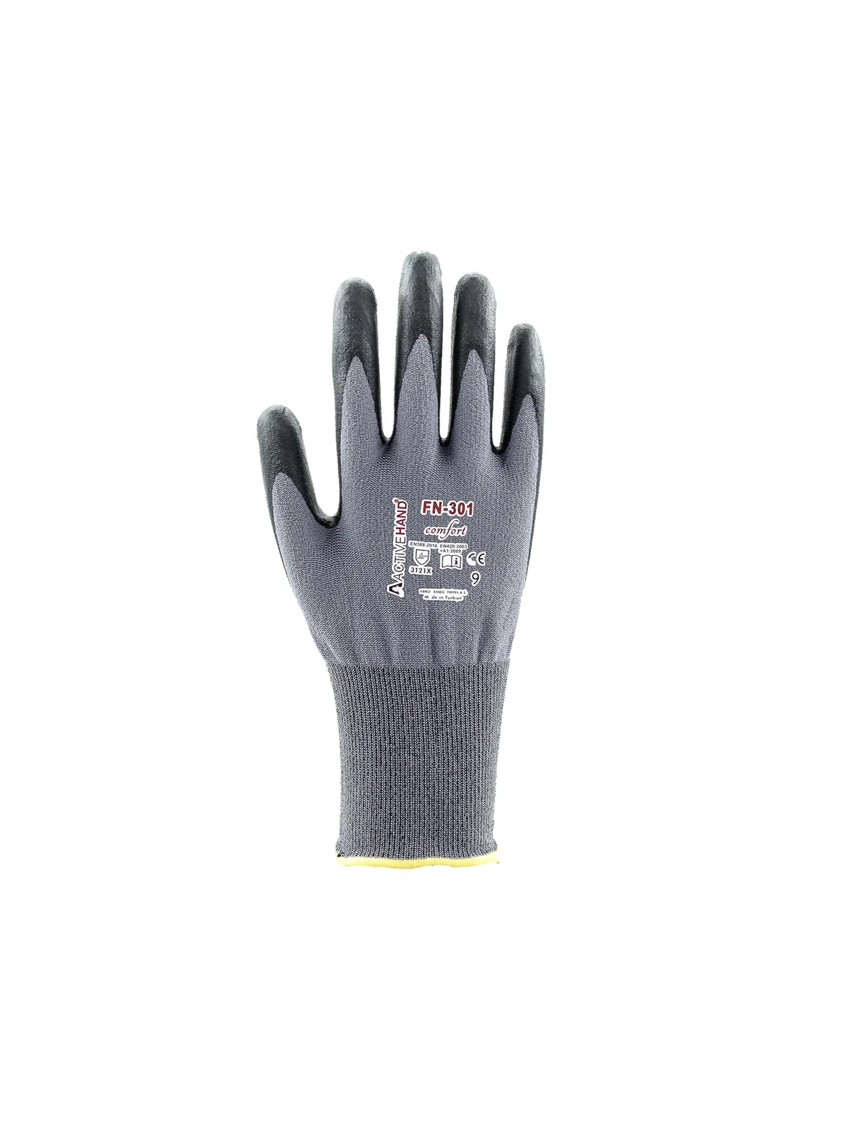 FN 301 COMFORT NO:9 Köpük Nitril Kaplı Polyester Likra Eldiven