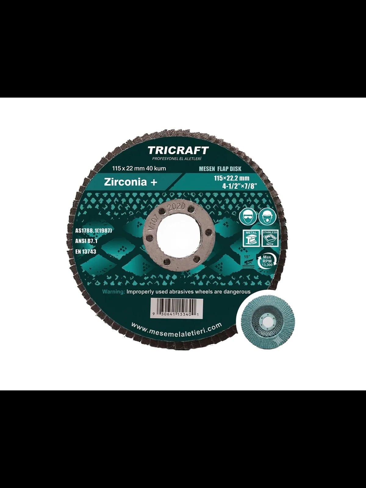 Flap Disk Zımpara 115 mm 40 Kum ZR Zirkonyum MES224