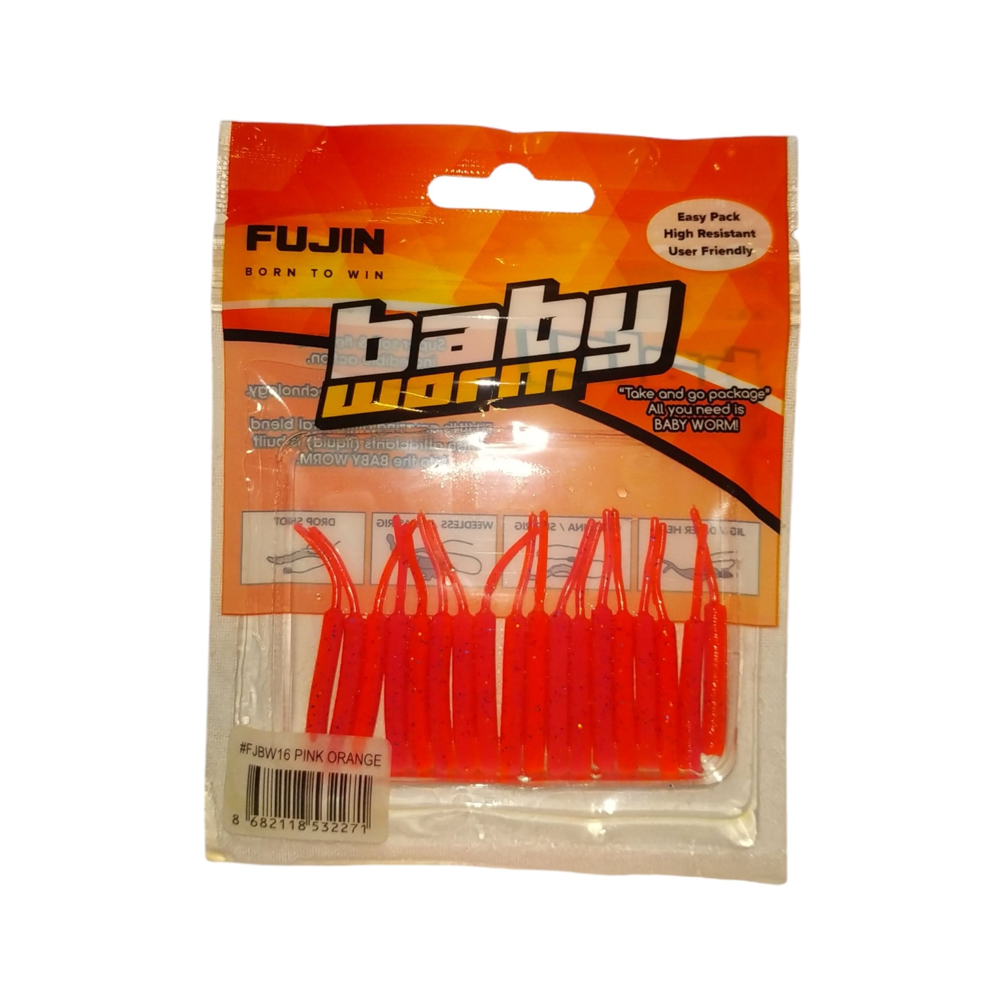 Fujin Baby Worm 5.2cm Floating LRF Silikonu - PINK ORANGE