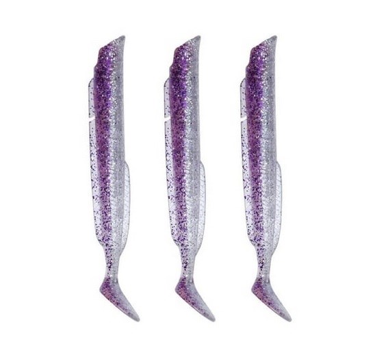 Fujin Salt Purple Eel Body 13cm x3 Silikon Yem Gövde Sahte Balık