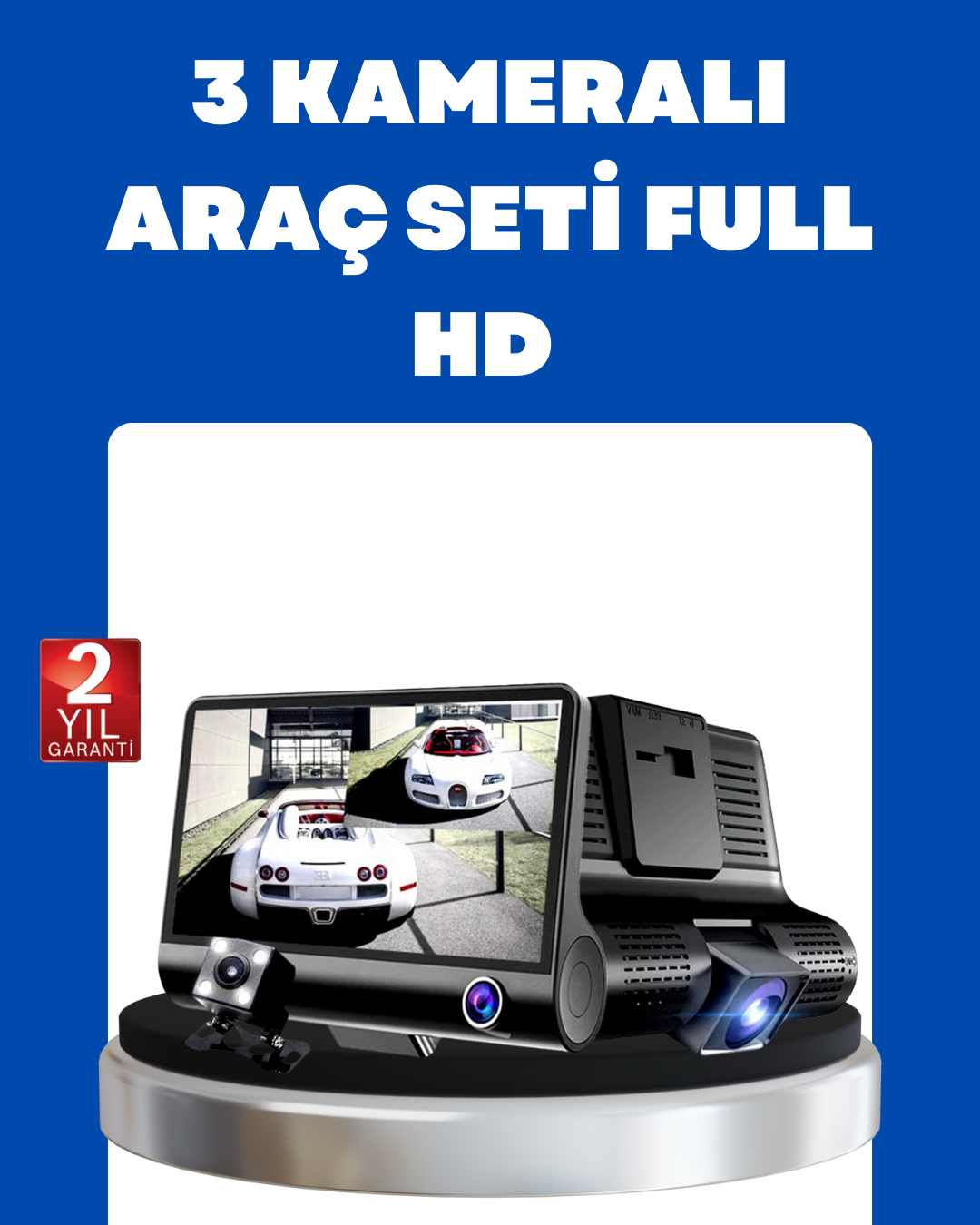 G-Sensör, Park Modu ve Döngüsel Kayıt Destekli Araç DVR