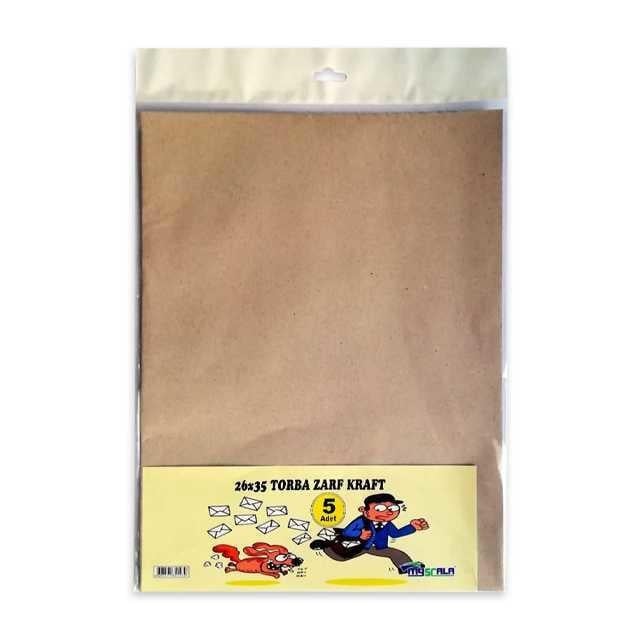G4123 26*35 5 li Torba Zarf Kraft