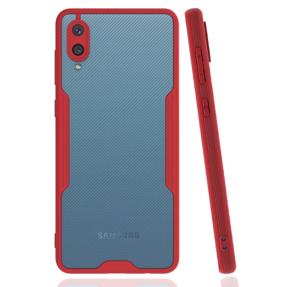 Galaxy A02 Kılıf Platin Silikon - Kırmızı
