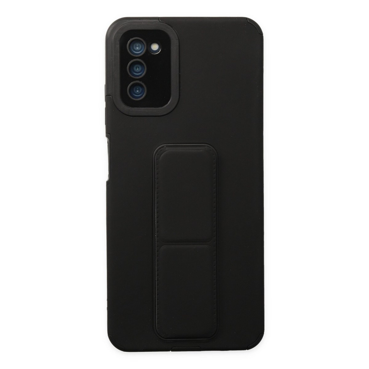 Galaxy A03S Kılıf Mega Standlı Silikon - Siyah
