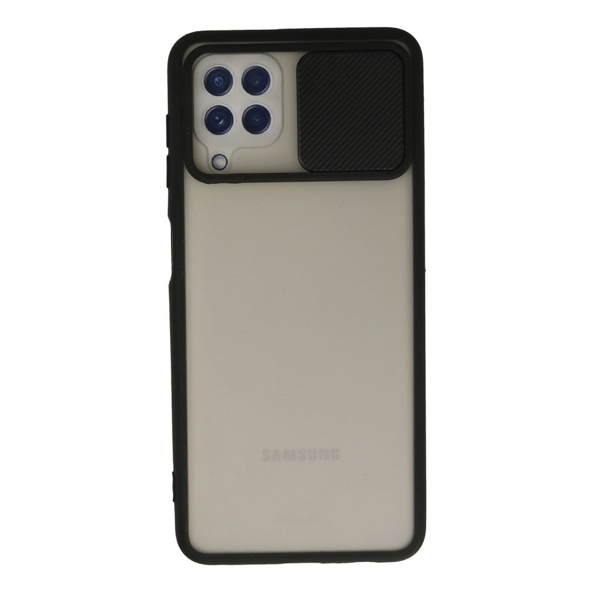 Galaxy A22 Kılıf Palm Buzlu Kamera Sürgülü Silikon - Siyah