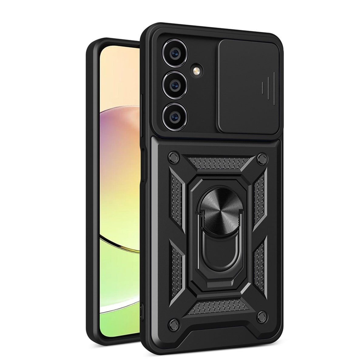 Galaxy A25 5G Kılıf Pars Lens Yüzüklü Silikon - Siyah