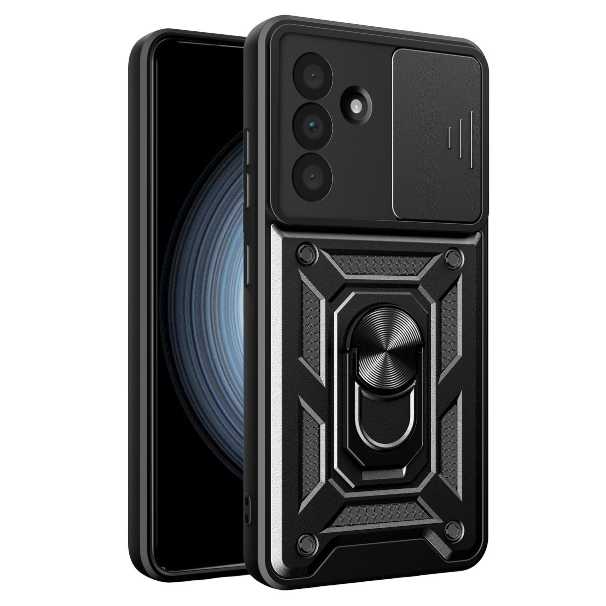 Galaxy A37 5G Pars Lens Yüzüklü Silikon - Siyah