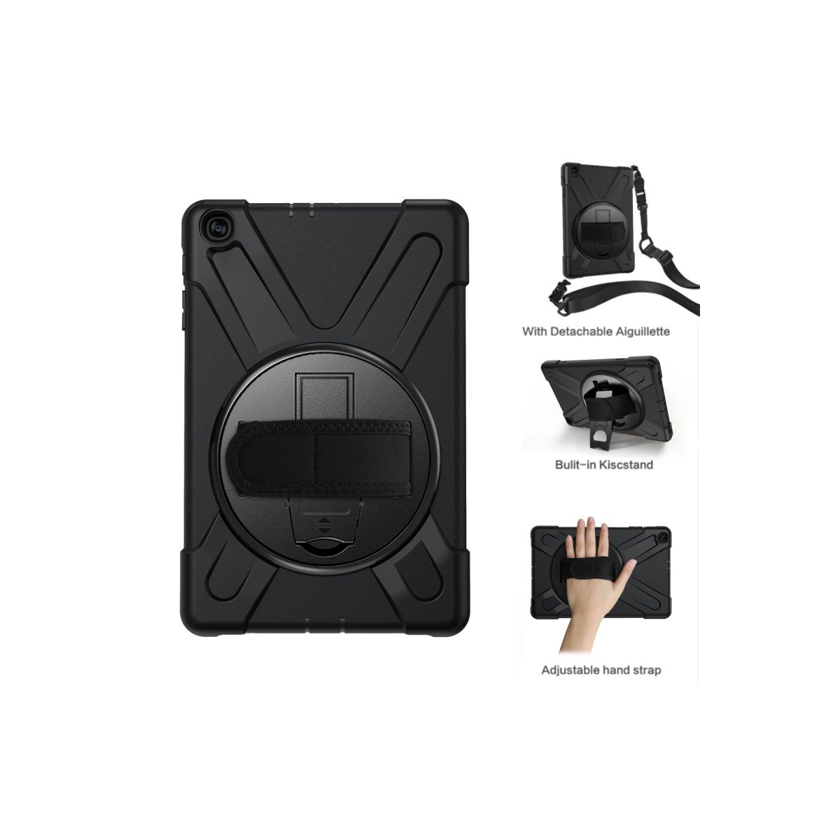 Galaxy T510 Tab A 10.1 Kılıf Amazing Tablet Kapak - Siyah