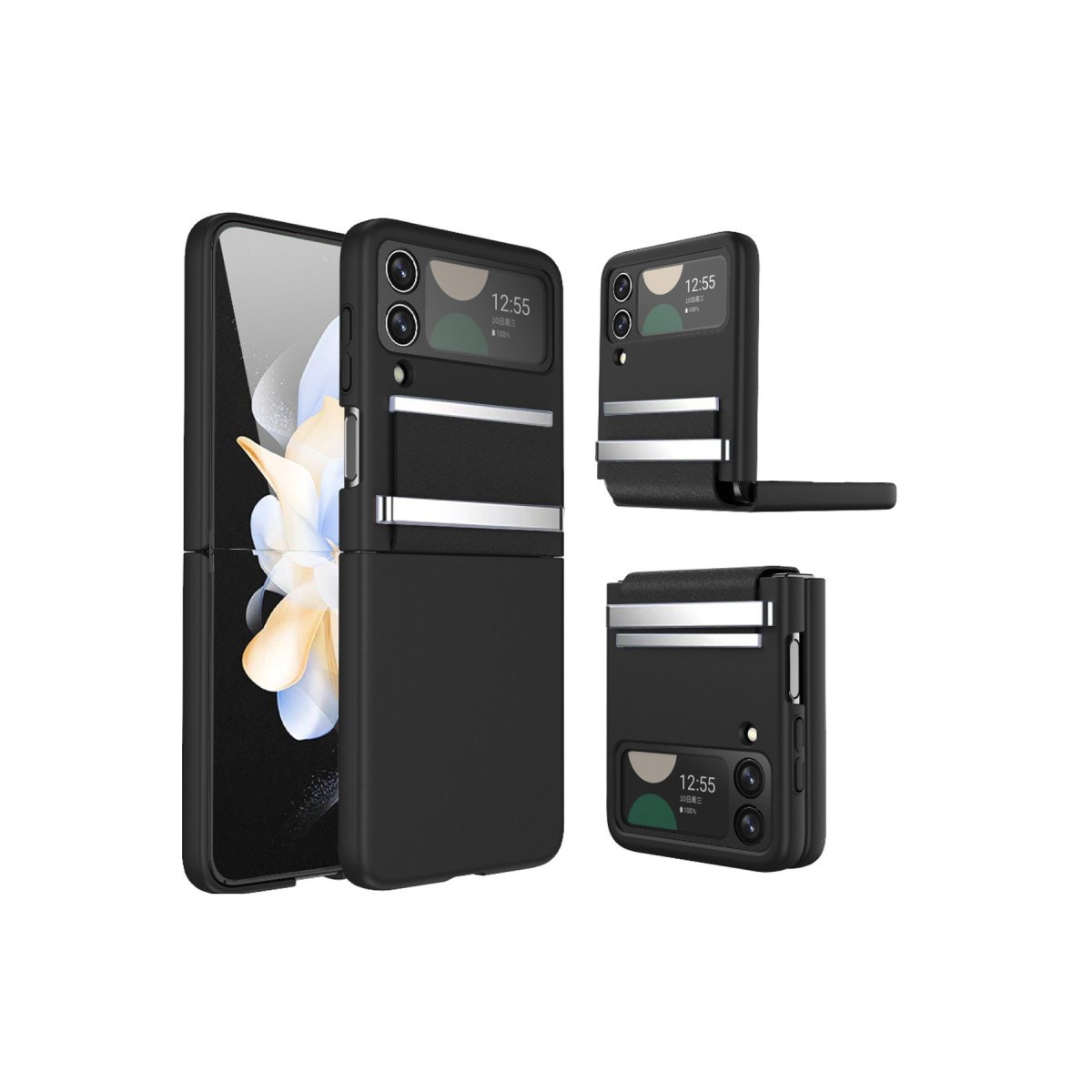Galaxy Z Flip 3 Kılıf Belt Flip Kapak - Siyah