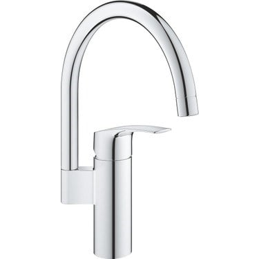 Grohe Tek Kumandalı Krom Eviye Bataryası 210 mm Yüksek Su Akışlı Tezgah Montajı İçin Modern Tasarım