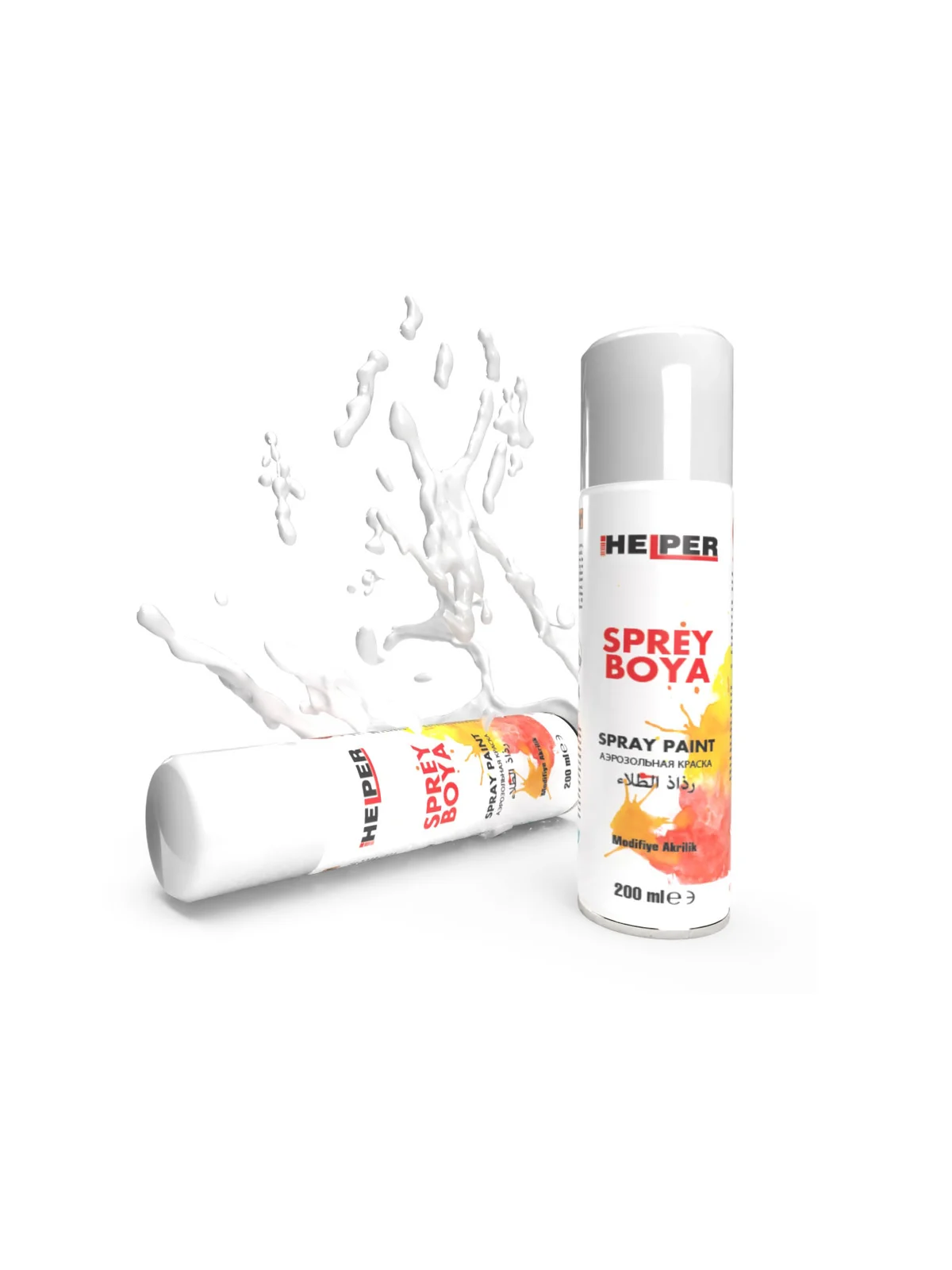 HELPER Akrilik Sprey Boya RAL 9010 Parlak Beyaz 200 ml