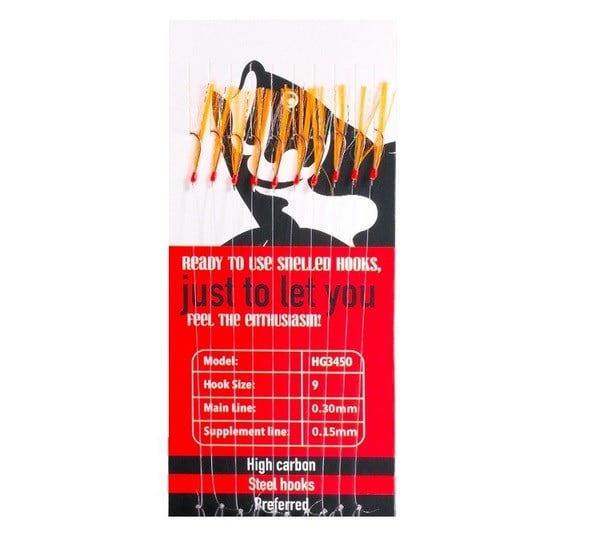 HG3450 Effe Çapari Mackarel 9 Numara 10 İğneli Turuncu Simli