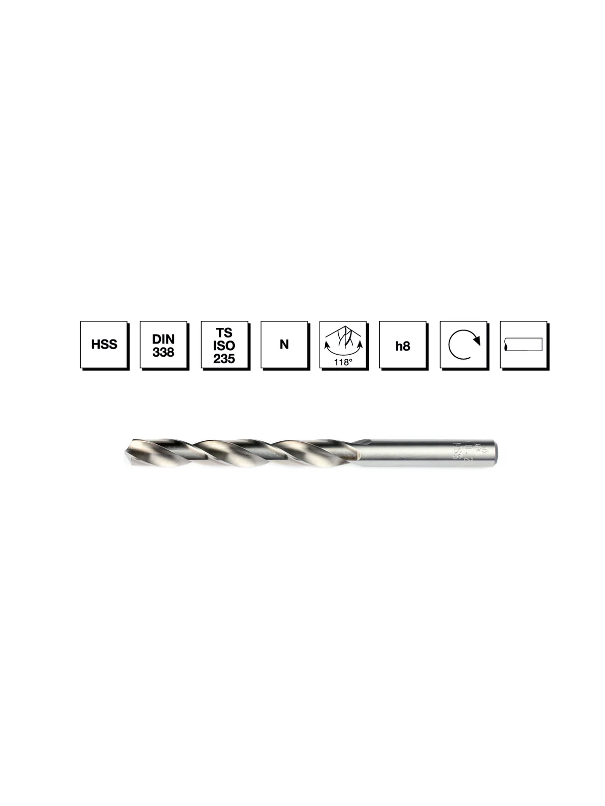 HSS DIN 338 Silindirik Saplı Kısa Matkap Ucu 5 mm - TAŞLANMIŞ