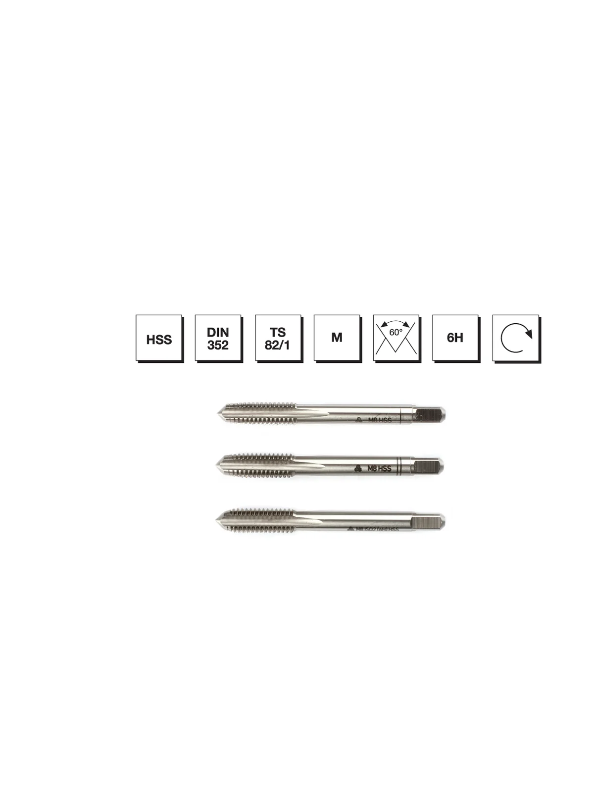 HSS DIN 352 Metrik Normal Vidalı 3'lü Takım Kılavuzu M6