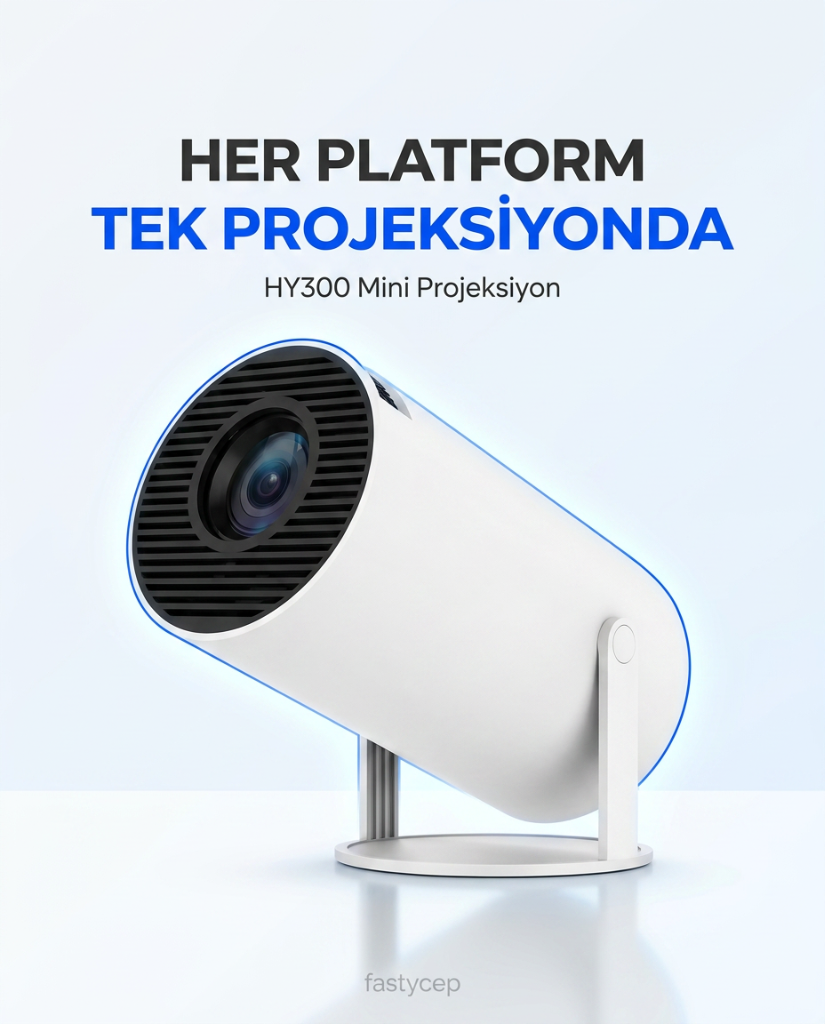 HY300 Mini Projeksiyon 4K Destekli ? Android WiFi Bluetooth