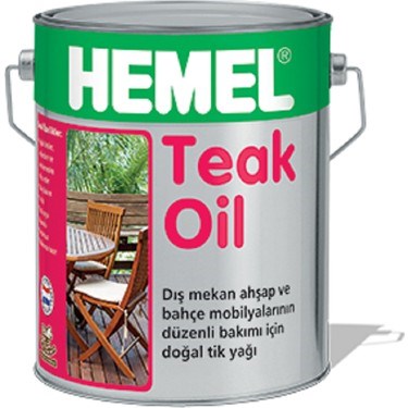 Hemel Teak Oıl 2,5 Lt Dış Mekan Ahşap ve Bahçe Mobilyaları İçin Doğal