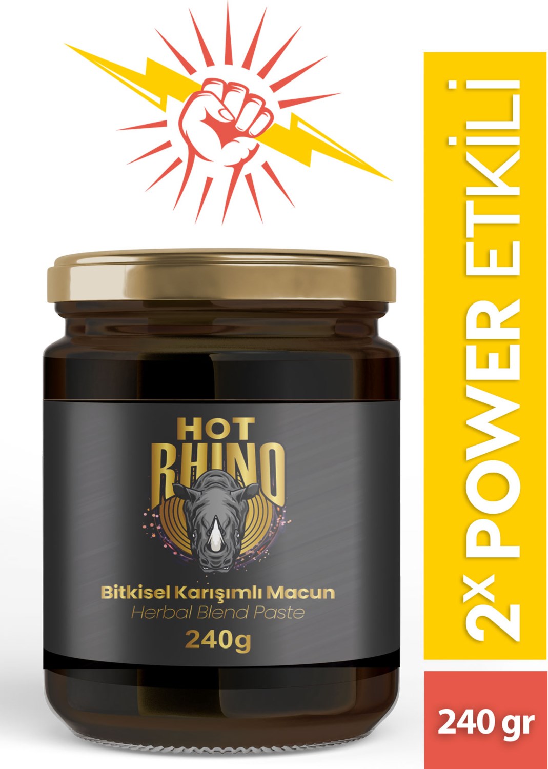 Hot Rhino Ballı Atom Kuvvet Macunu 240GR Özel Serii