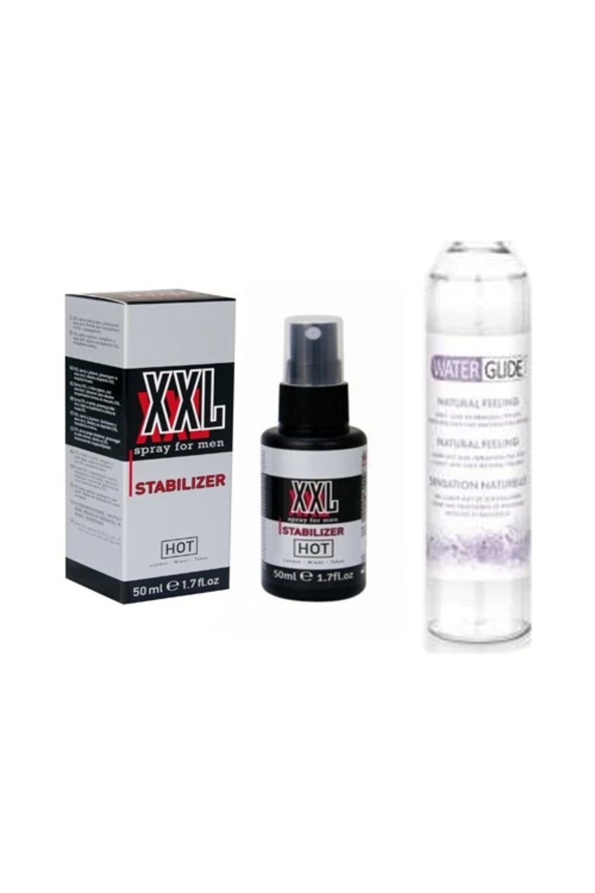 Hot Xxl Peak Power For Men Sprey 50 ml Waterglide Natural Lubricant 400ml