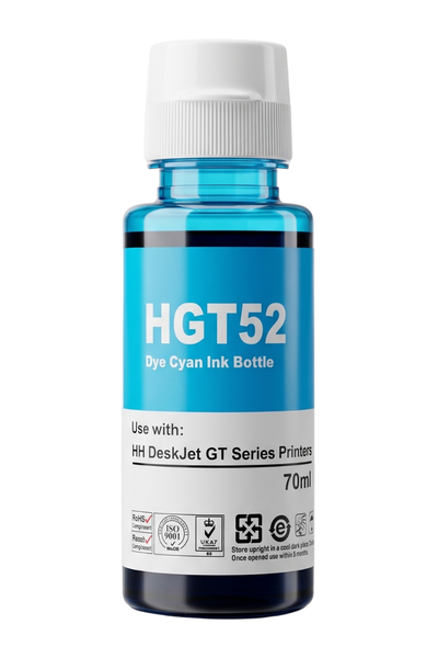 Hp GT52C **Kutusuz** Moh54A Mavi Şişeli Mürekkep  70ml