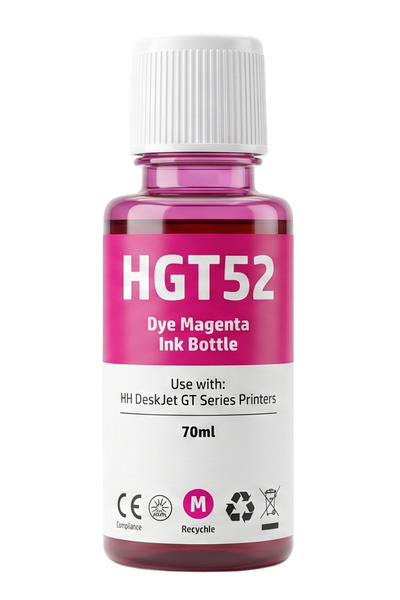 Hp GT52M  **Kutusuz** Moh55A Kırmızı Şişeli Mürekkep  70ml