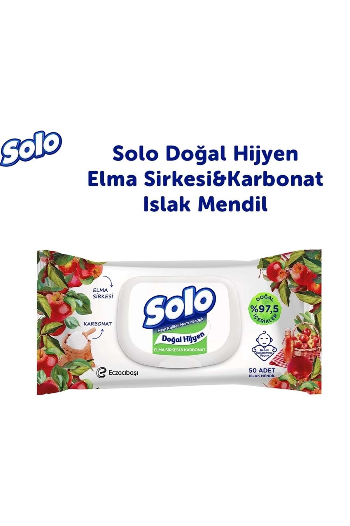 ISLAK MENDİL & ELMA SİRKESİ KARBONAT 50Lİ