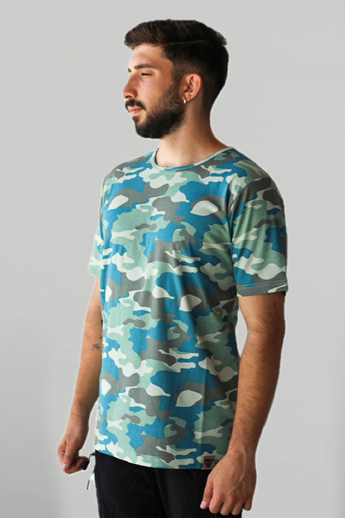 İSTANBUL Kamuflaj Sıfır Yaka T-Shirt - M