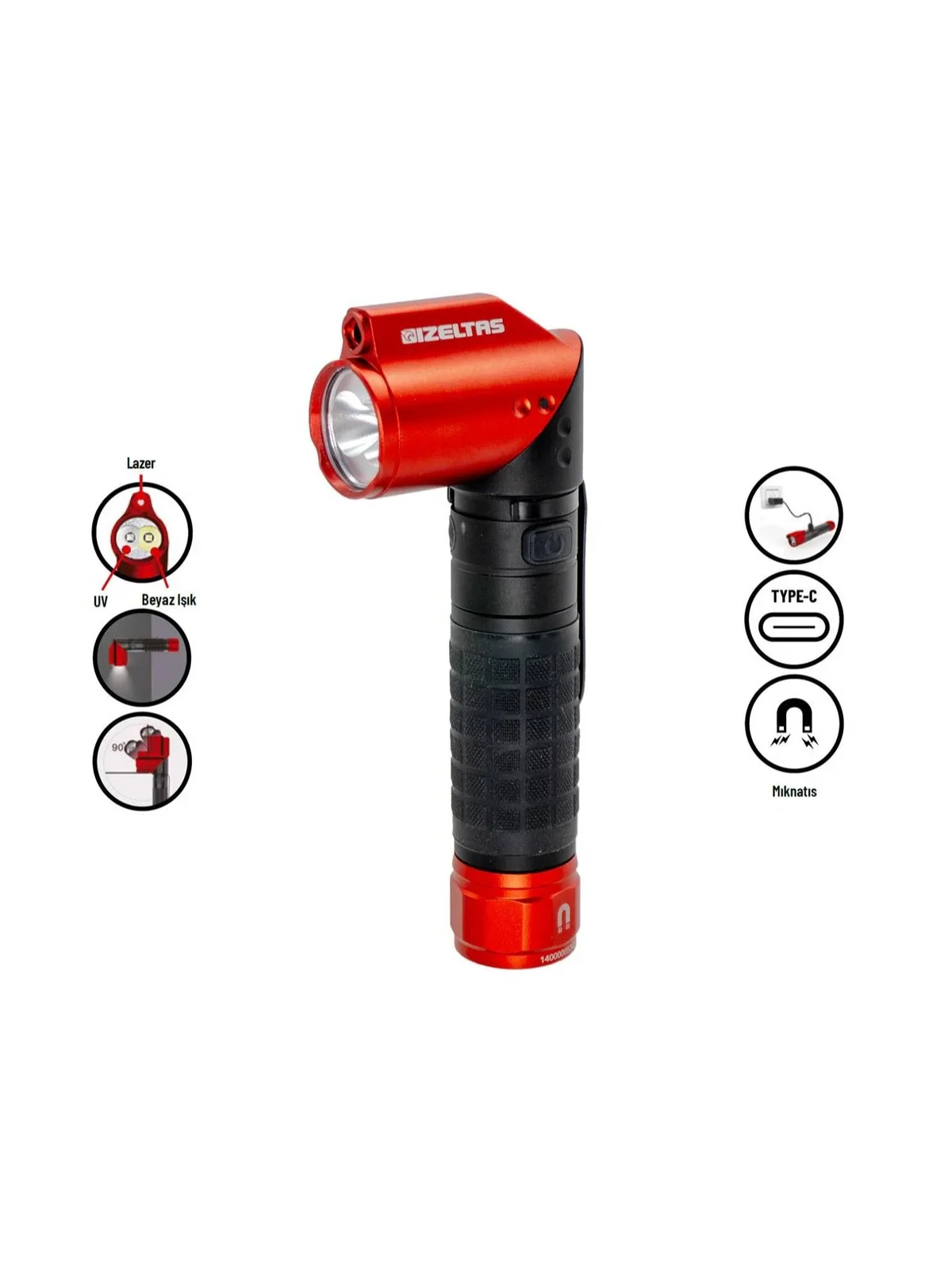 İZELTAŞ PRO LED El Feneri 1000 LM 90 Derece Ayarlanabilir