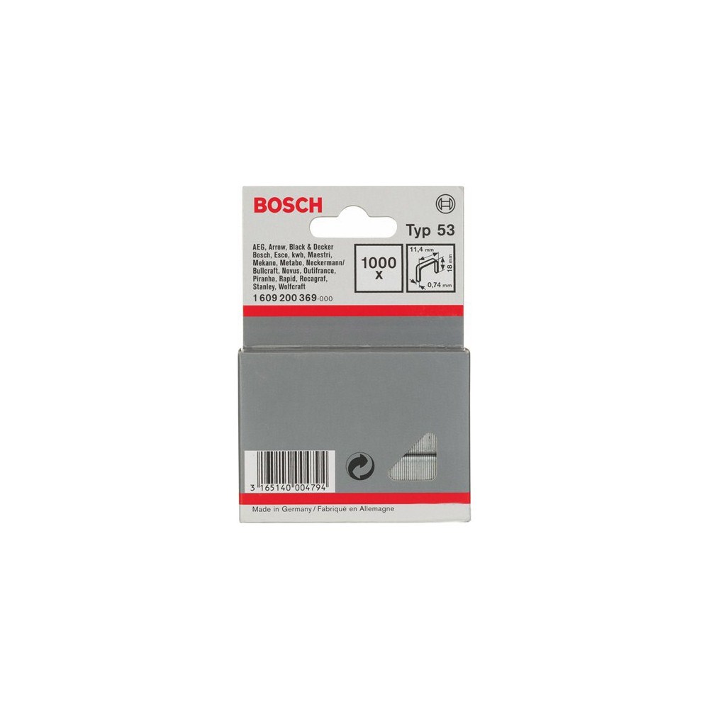 İnce zımba teli tip 53, 11,4 x 0,74 x 18 mm