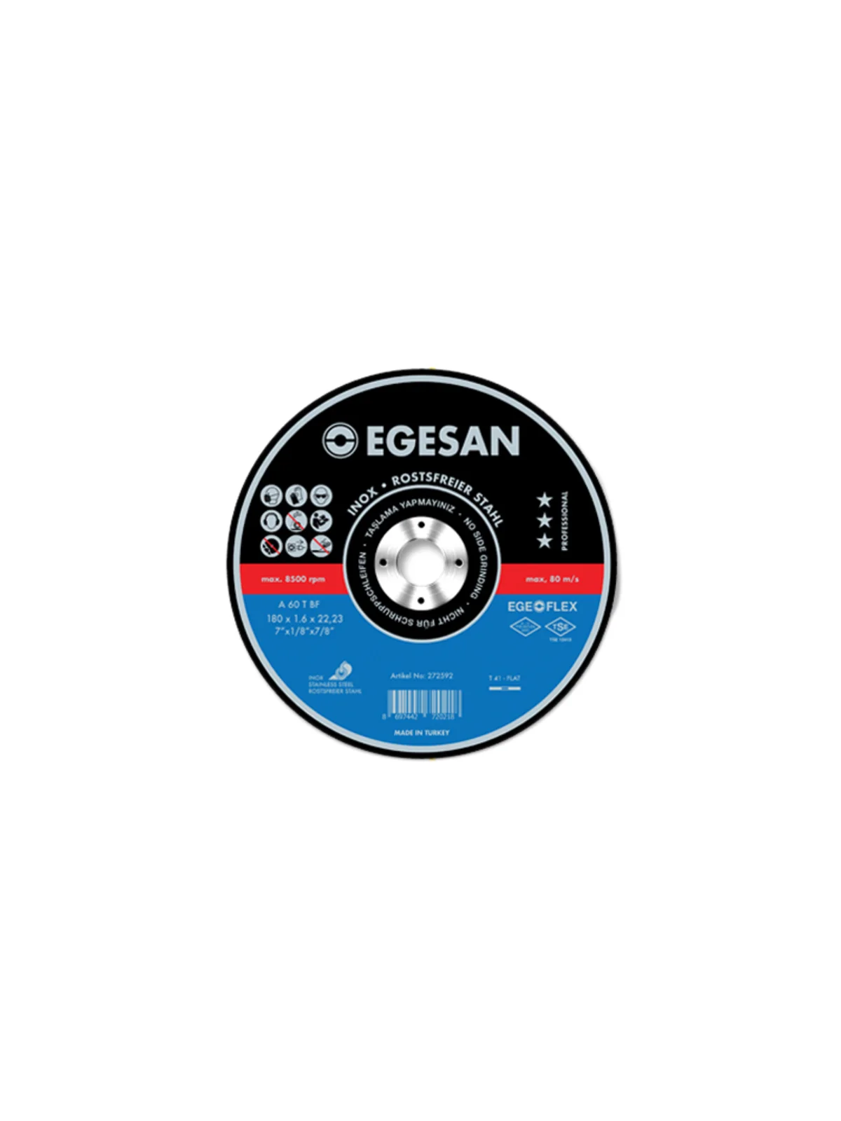 İnox İnce Metal Kesme Taşı 180x1.6 Pro Seri