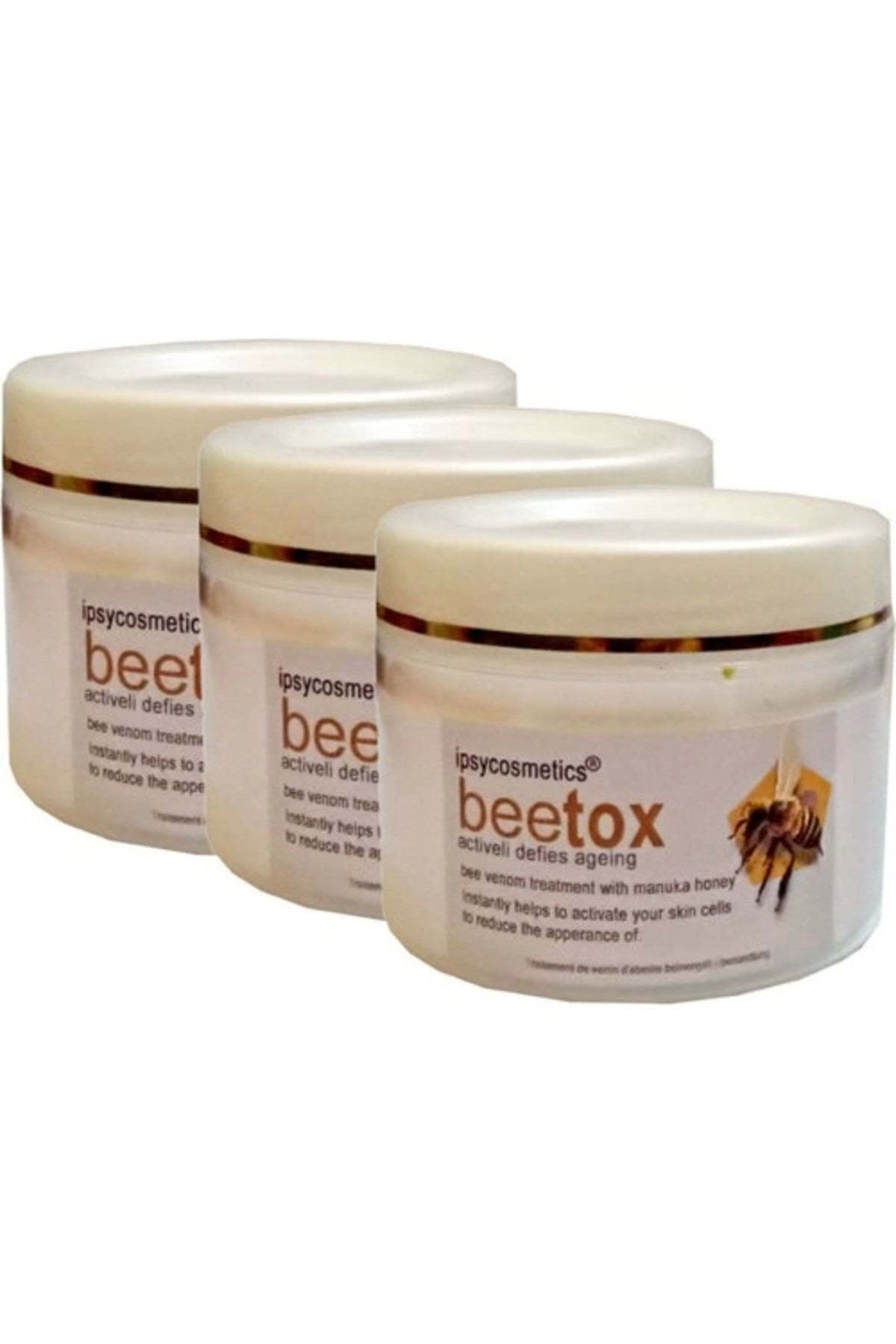 İpsycosmetics Beetox Doğal Arı Özü - Yüz Cilt Dekolte Boyun Kremi 100 ml x 3 adet
