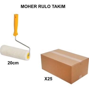 Izmir Fırça Arge Toptan Moher Rulo Takım 20CM-25 Adet