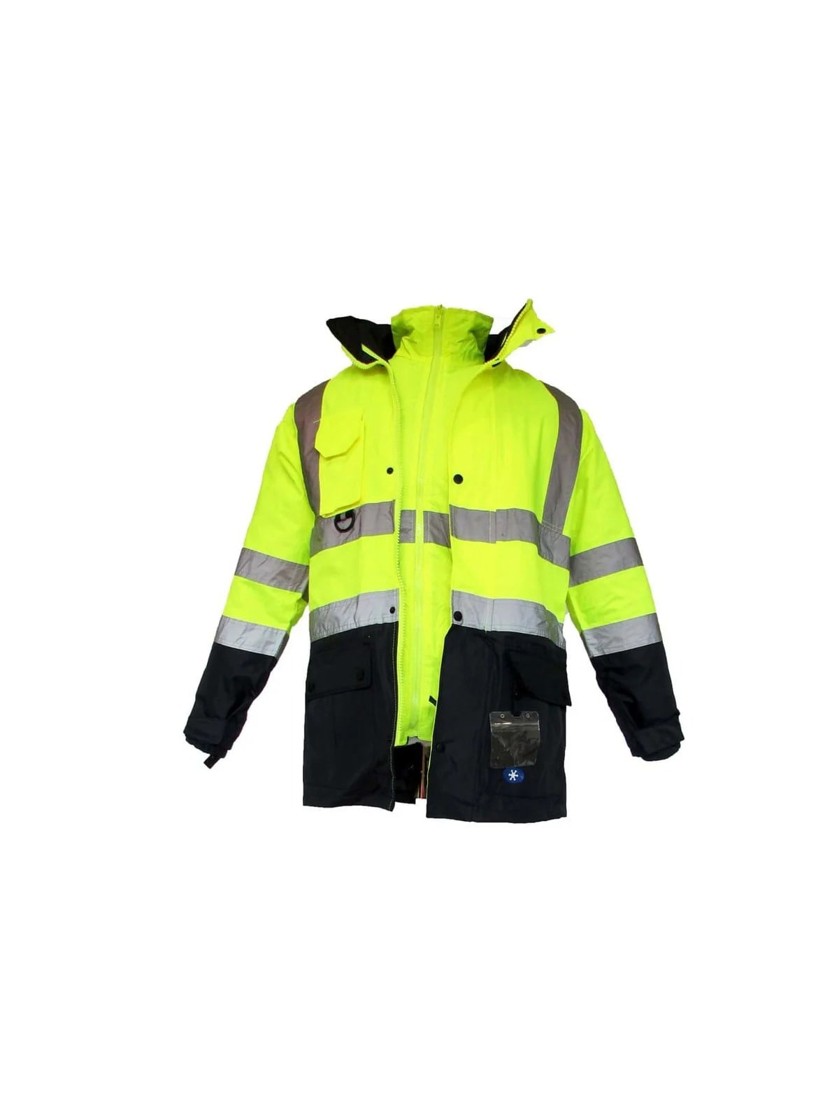 JUNIOR JN1003 Fosforlu Oxford 5+1 İçi Çıkmalı Parka Sarı Lacivert S beden